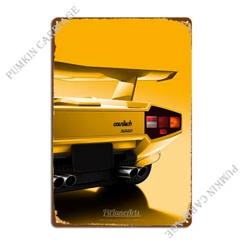 Иконата Countach 80-те Метална табела на автомобила, ръждясали ретро постер на бара, лидице табела, плакат