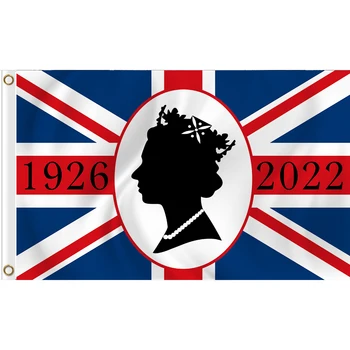 Силует царица с корона, Британски флаг на Обединеното Кралство, БАНЕР с ПОТРЕБИТЕЛСКИ ДИЗАЙН 150 cm x 90 cm
