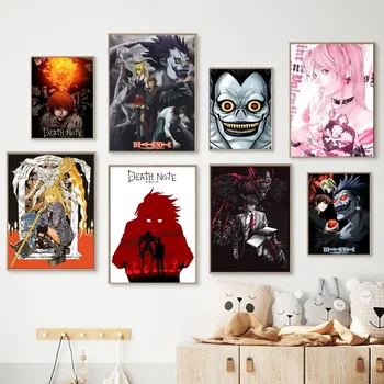 Горещ аниме Плакат Death Note Хартия за бар Kraft Club, Ретро Плакат, Стенни картини, Стикери за спални, кабинет