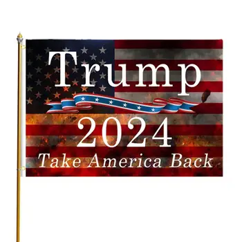 Флаг Тръмп 2024 Върнете Велика Америка Флаг Тръмп за президента, виси Знаме Доналд САЩ, Градински флаг за дома в двора.