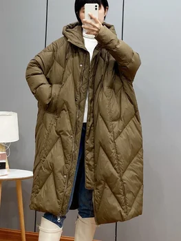 Зимата на топло памучни палто Дамско Корейското Свободно памучни палто на топола средна дължина с качулка Дамски дрехи, Дамски Яке