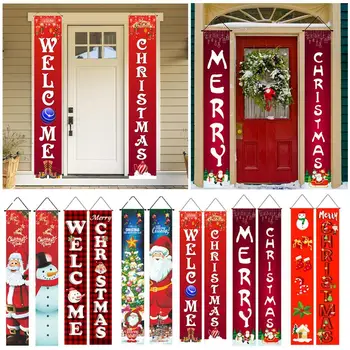 Коледа Куплет С Коледа Банер Банери за Входната Врата, 2 Опаковане на Коледни Украси Дома Коледен Декор