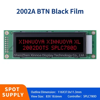 2002A 20X2 символ на BTN черна филм жълт зелен син шрифт 116.0mmx37.0mm контролер ST7066 черна филм червен шрифт на екрана LCM2002A