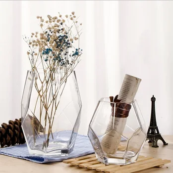 Креативна договореност в скандинавски стил, Реколта ваза от прозрачно стъкло, декорация за дома, тенис на притежателя за цветя