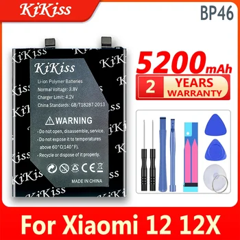 Капацитет на батерията KiKiss капацитет 5200 mah BP46 BP 46 за батерии на мобилни телефони Xiaomi 12 12X за Xiaomi12