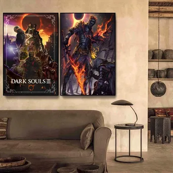 Класическа игра, плакат на Dark Souls, Самозалепващи художествена стикер от крафт-хартия в ретро стил, направи си САМ, стая, бар, кафе, реколта декоративна живопис
