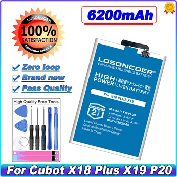 LOSONCOER 6200mAh X18 Plus Батерия За Cubot X18 Plus Батерия За Cubot X19 За Cubot P20 Батерия за телефона
