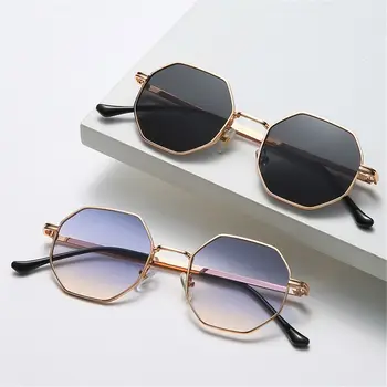 Модни метални слънчеви очила в ретро рамки със защита от ултравиолетови лъчи, на слънчеви очила за мъже /жени, квадратни слънчеви очила, мулти фасетиран слънчеви очила