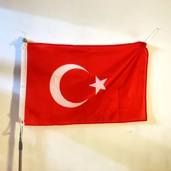 Флаг на Турция Turkish Vergisiz Urunler Turkiye Виси Национален флаг от полиестер материал с двойни шевове